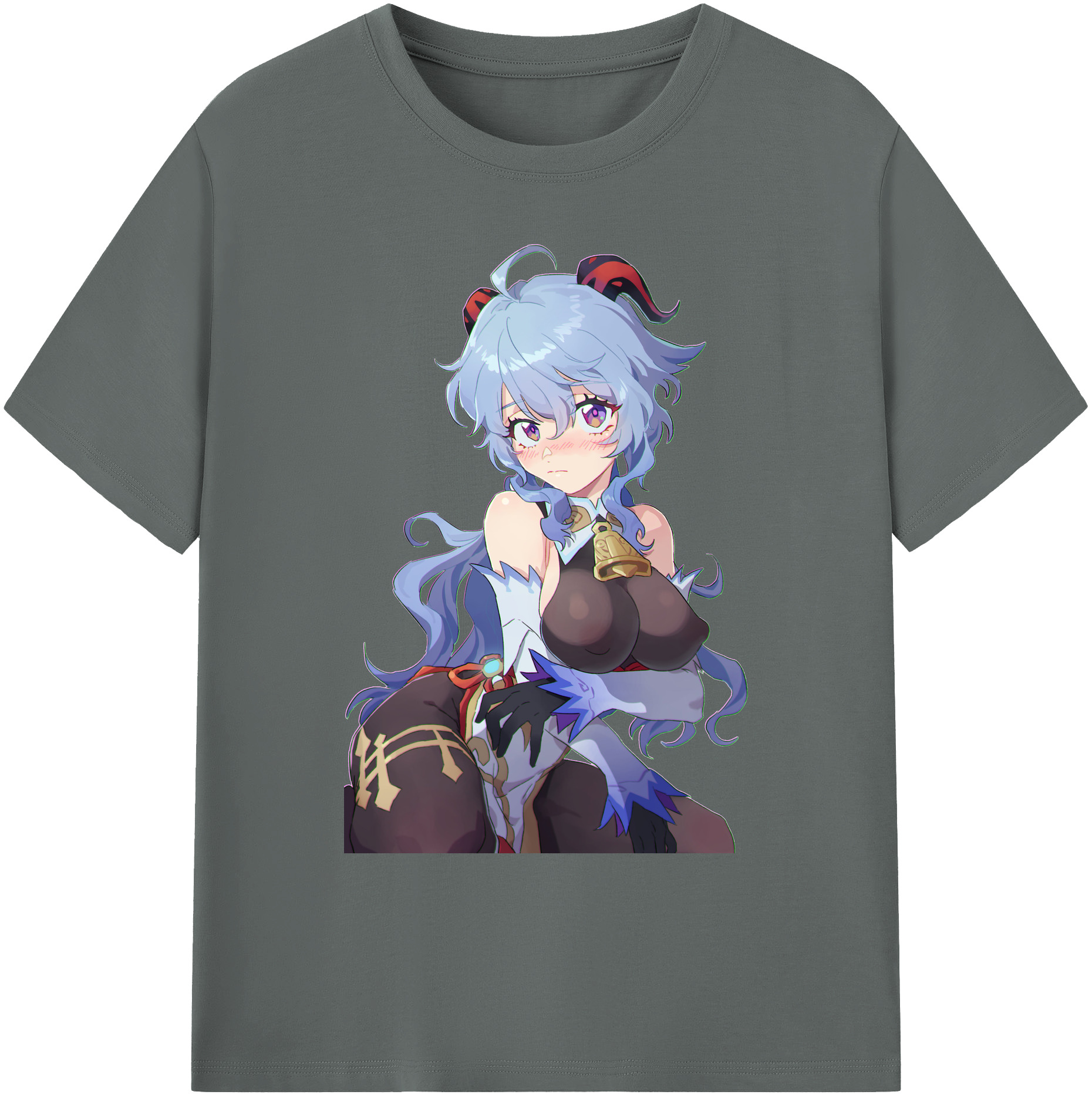 げんし神 甘雨 かんう genshin Ganyu 綿100％ メンズ半袖Tシャツ｜肌触りやわらか＆通気性